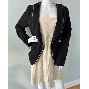 Stoosh Women's Black Long Sleeve Open Front Suit Jacket Blazer Size Large